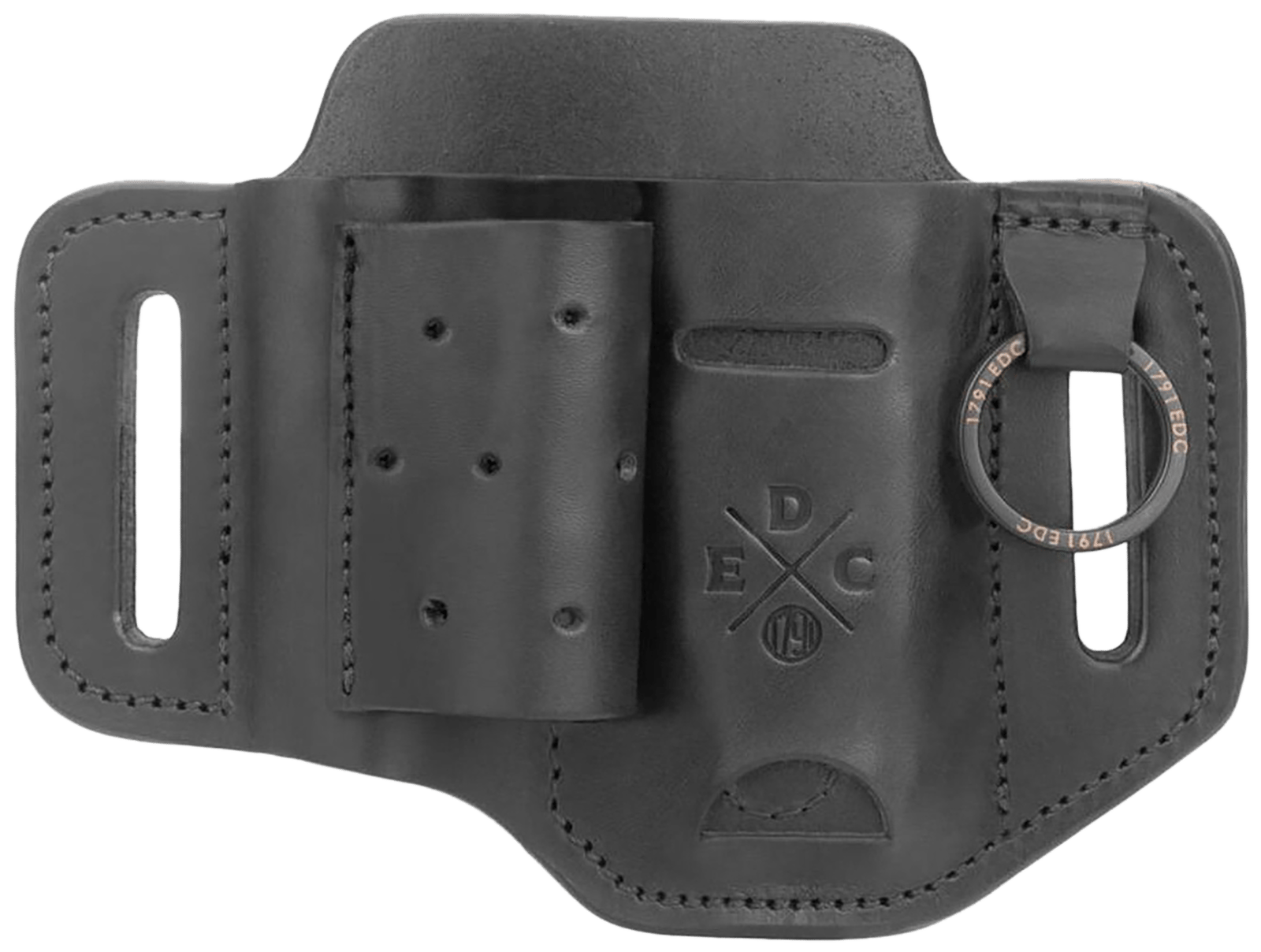 1791 Gunleather HDESSFBLKA EDC Heavy Duty Easy Slide OWB Black Leather Belt Slide Ambidextrous