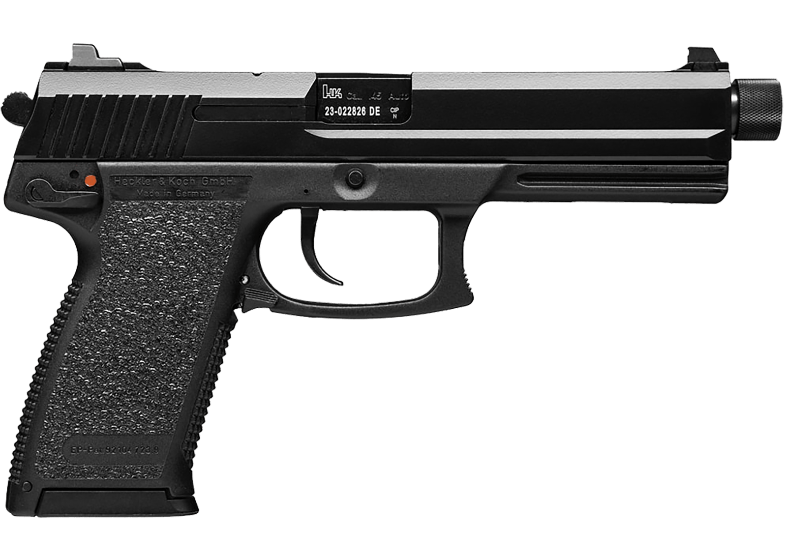 HK 81000078 Mark 23  45 ACP 12+1 5.87" Black Steel Threaded Barrel, Serrated Steel Slide, Polymer Frame, Black Polymer Grip, Ambidextrous