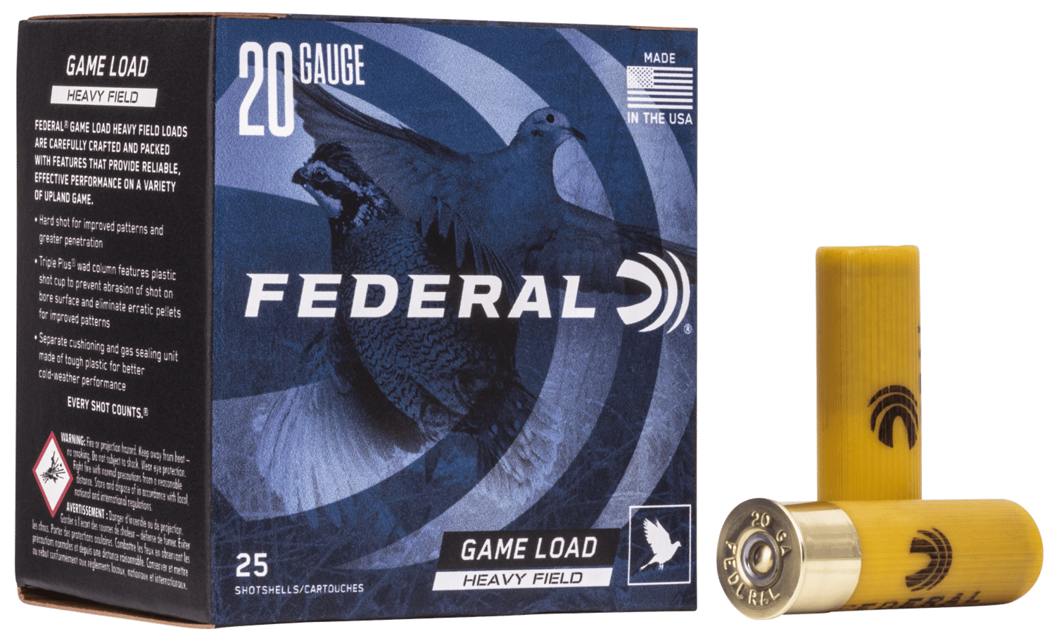 Federal H2026 Game-Shok Heavy Field 20Gauge 2.75" 1oz 6Shot 25 Per Box/10 Case
