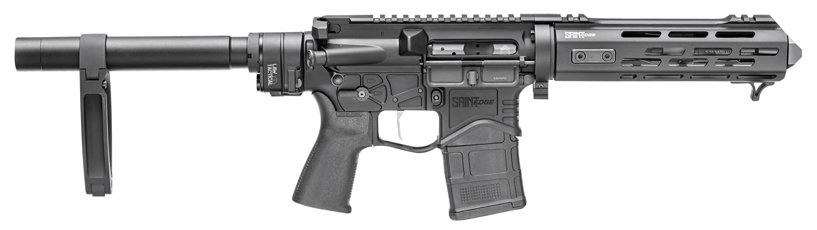 Springfield Armory STEQ975556BX Saint Edge 5.56x45mm NATO 7.50" 20+1 Black Hard Coat Anodized Gearhead Works Tailhook Mod2 Brace Stock
