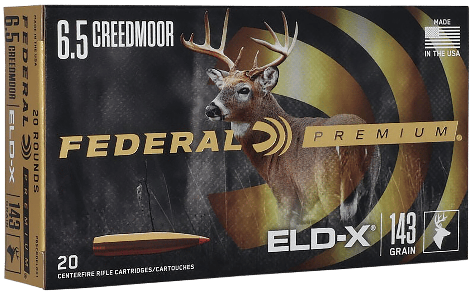 Federal P65CRDELDX1 Premium ELD-X 6.5Creedmoor 143gr 20 Per Box/10 Case