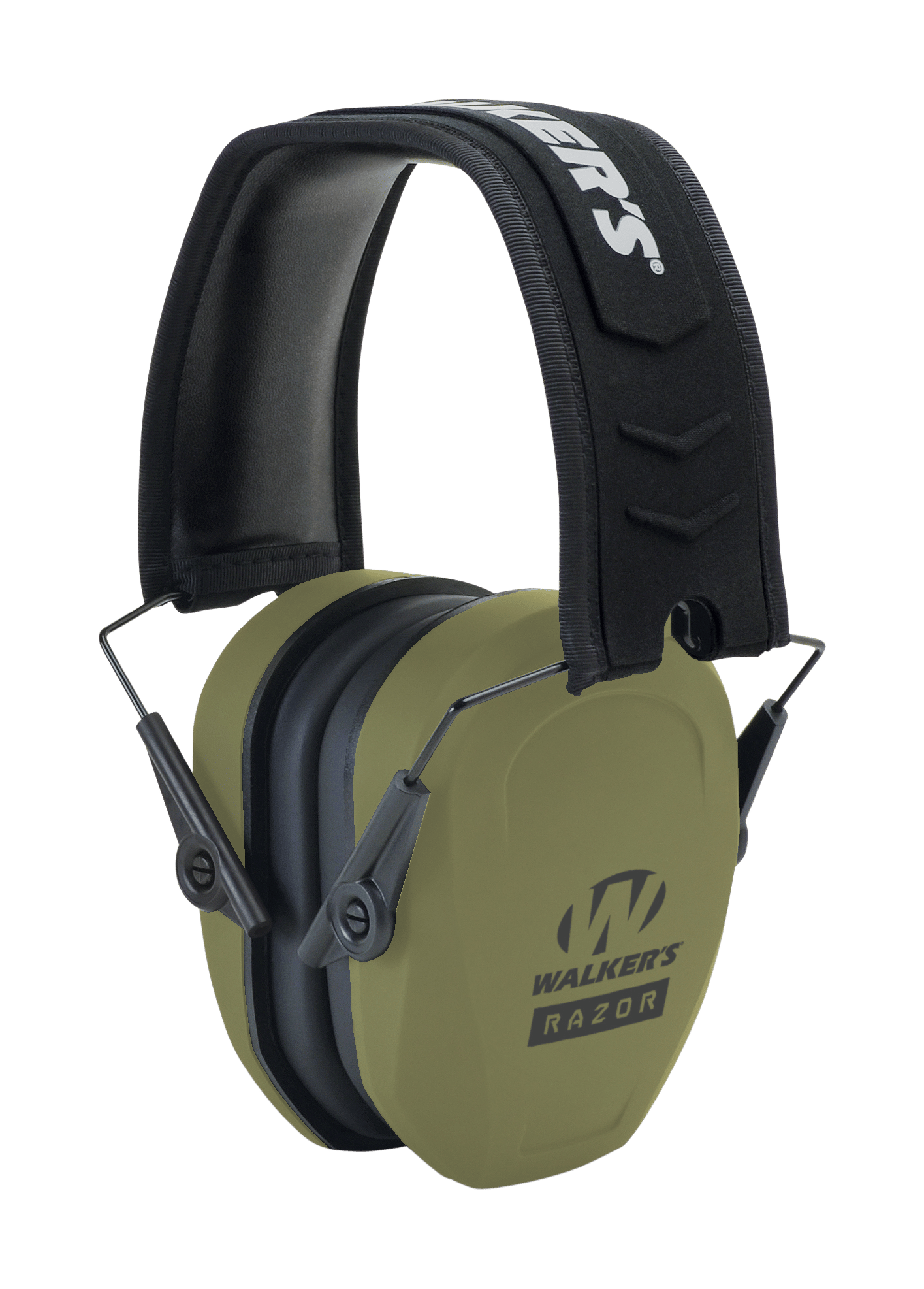 Walker's GWPRSMPASODG Razor Slim Passive Muff 27 dB Over the Head OD Green/Black Polymer