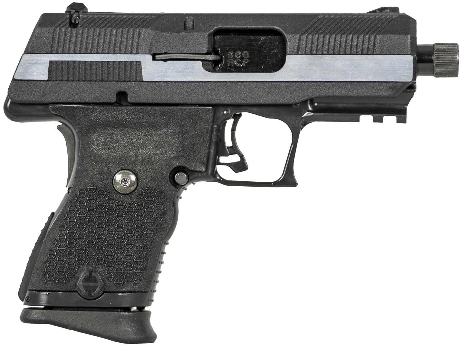 Hi-Point YC380CF YC380  380 ACP 10+1 3.93" Black Threaded Barrel, Black/Chrome YC9 Styled/Serrated Steel Slide, Black Polymer Frame w/Picatinny Rail, Black Plastic Grip