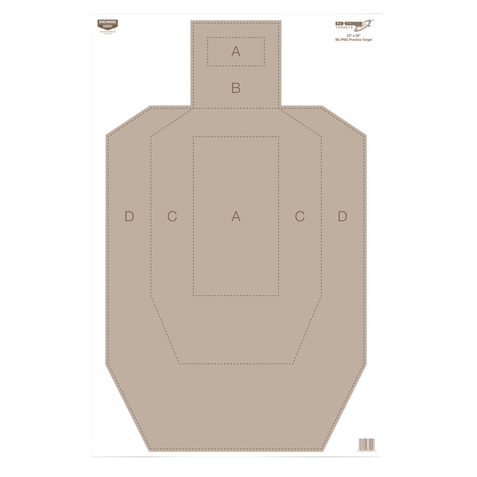 Birchwood Casey 37025 EZE-Scorer  IPSC Hanging Paper 23" x 35" Tan Pkg of 100