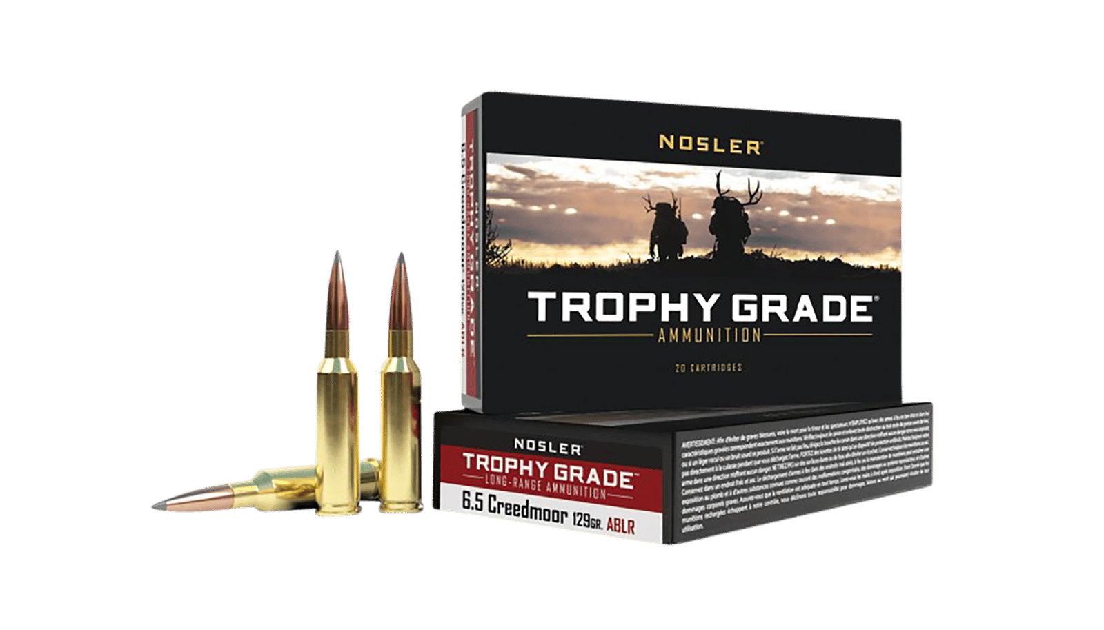 Nosler 60091 Trophy Grade Long-Range 6.5Creedmoor 129gr Nosler Spitzer AccuBond Long Range 20 Per Box/10 Case