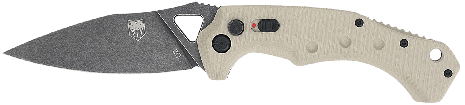 CobraTec Knives TANAFRYK Ryker  3.75" Folding Plain Black Stonewashed D2 Steel Blade, 5" Tan Textured G10 Handle