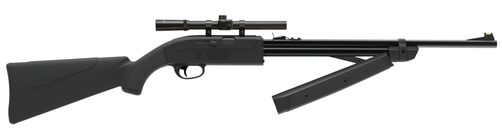 Crosman CLGY1000KT Legacy 1000 Air Rifle Pump 177 Black Rifled Steel Barrel, Black Receiver, Black Fixed All Weather Stock, Crossbolt Safety, Includes 4x15mm Scope