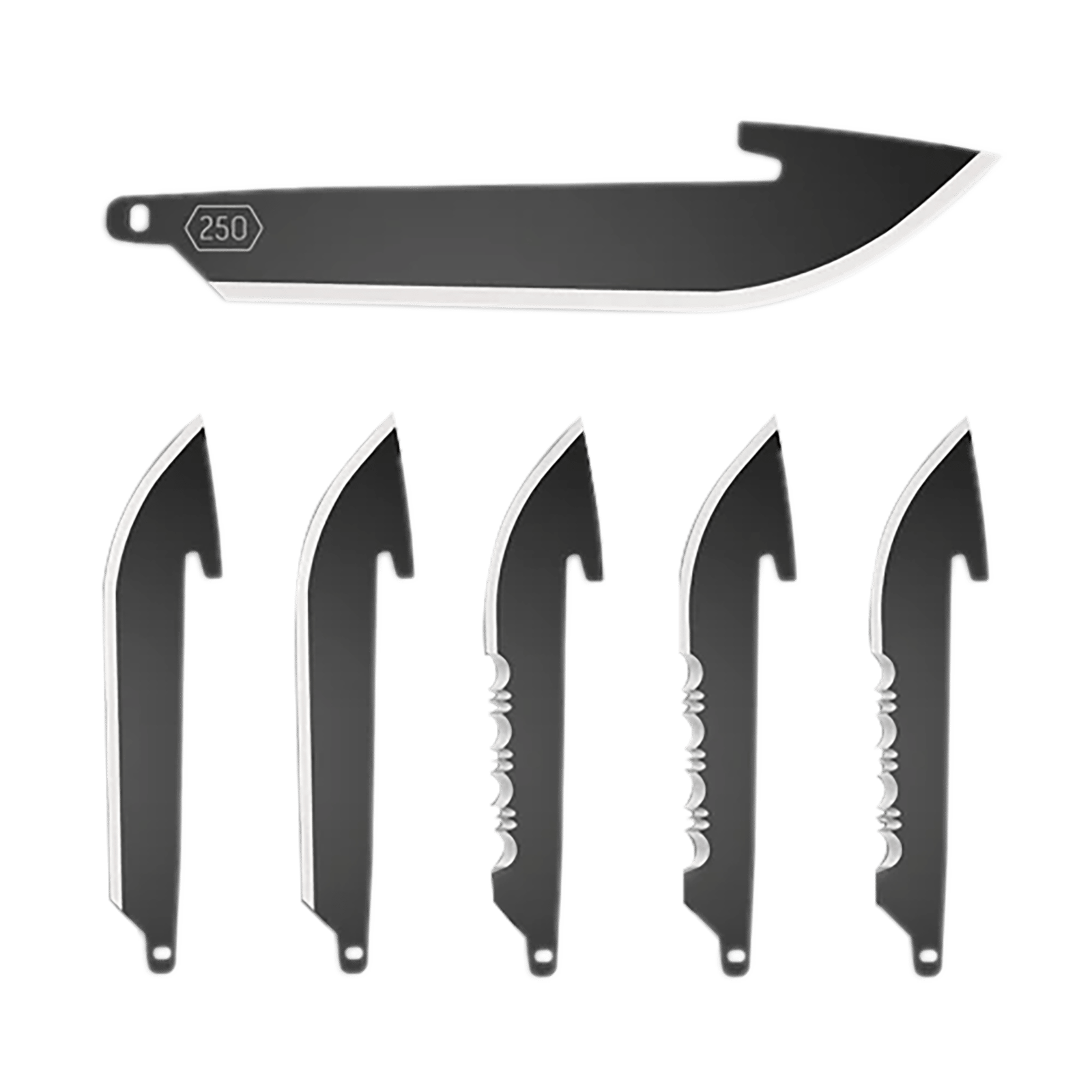 Outdoor Edge RRC25K6C   2.50" Drop Point Plain/Serrated Black Oxide 420J2 SS Blade 6 Blades