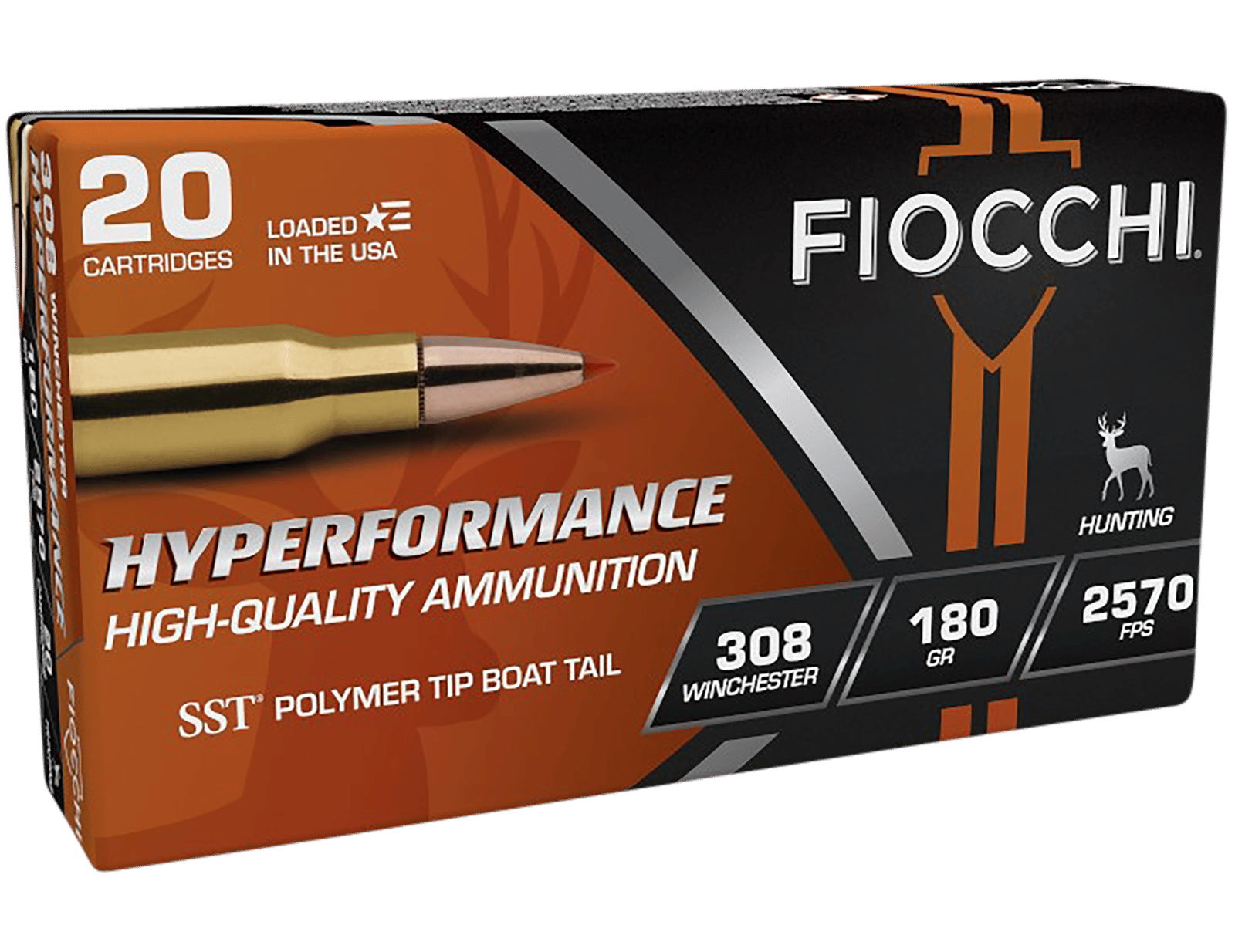 Fiocchi 308HSC Hyperformance  308Win 180gr Super Shock Tip 20 Per Box/10 Case