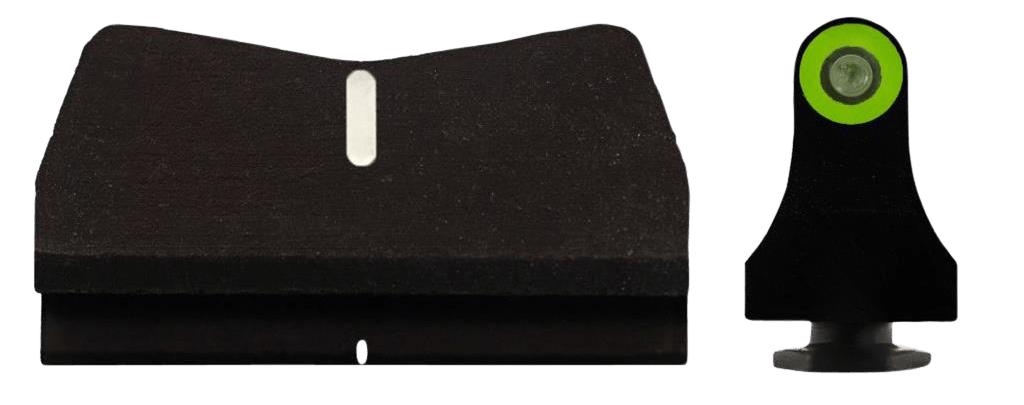 XS Sights GL0015P4G DXT2 Standard Dot  Green/White Tritium Front/Black/White Rear/Black Frame, Compatible w/ Glock 17/19, Front Post/Rear Dovetail Mount