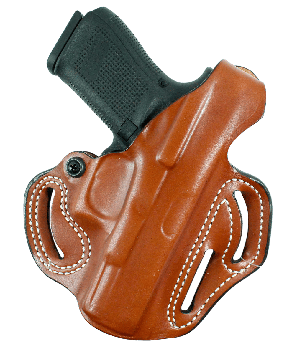 DeSantis Gunhide 001TA21Z0 Thumb Break Scabbard OWB Tan Leather Belt Slide Fits 1911 Fits 5" Barrel Right Hand