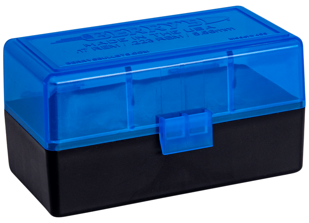 Berry's 44661 Ammo Box  223Rem/5.56NATO Blue/Black Polypropylene 50rd