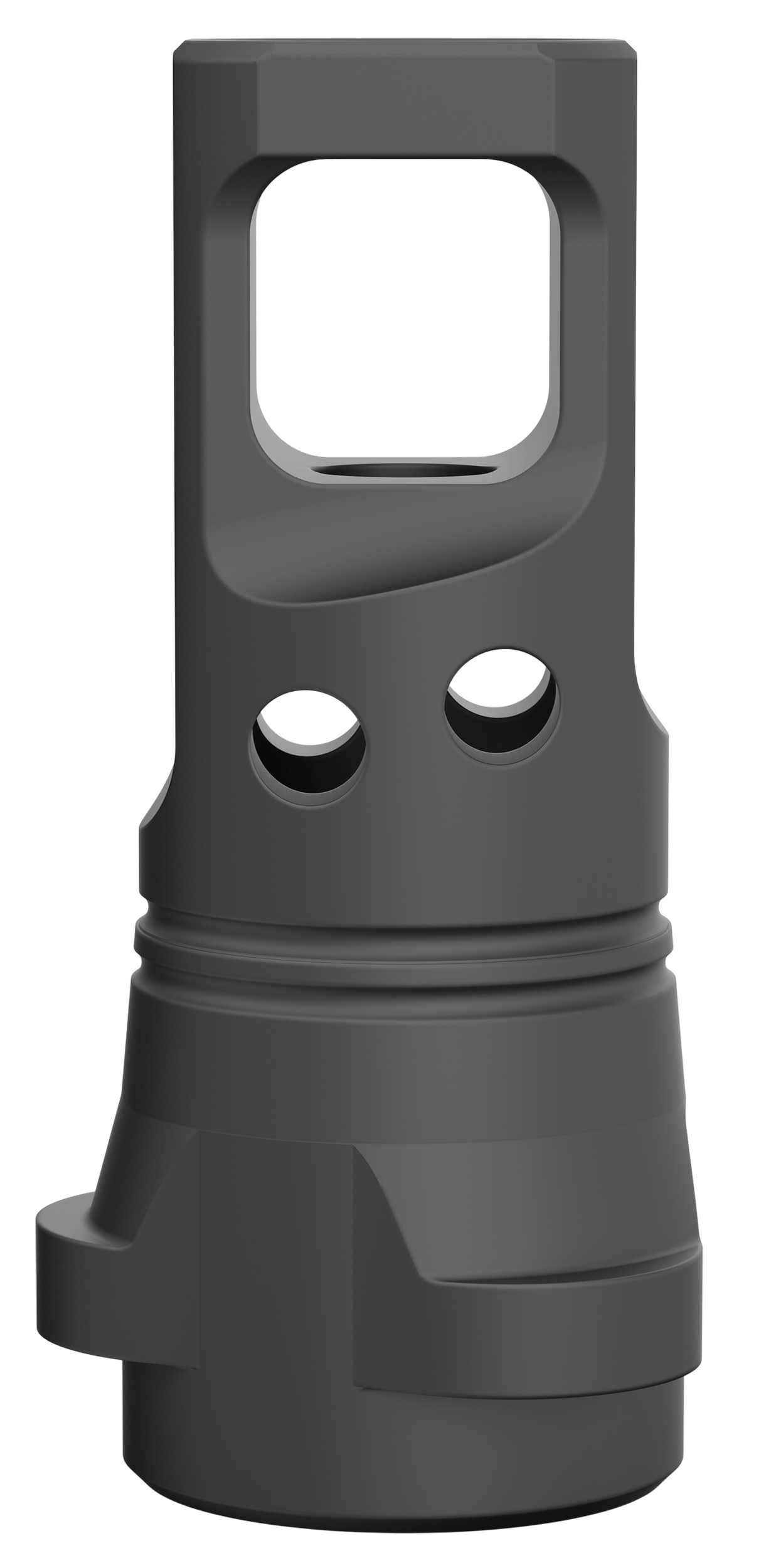 Breek Arms BRK4330 Echo Single Port Muzzle Brake Black Nitride Steel 1/2"x28 Threads 223 Cal/5.56mm Compatible w/ Breek-LOK 3QD