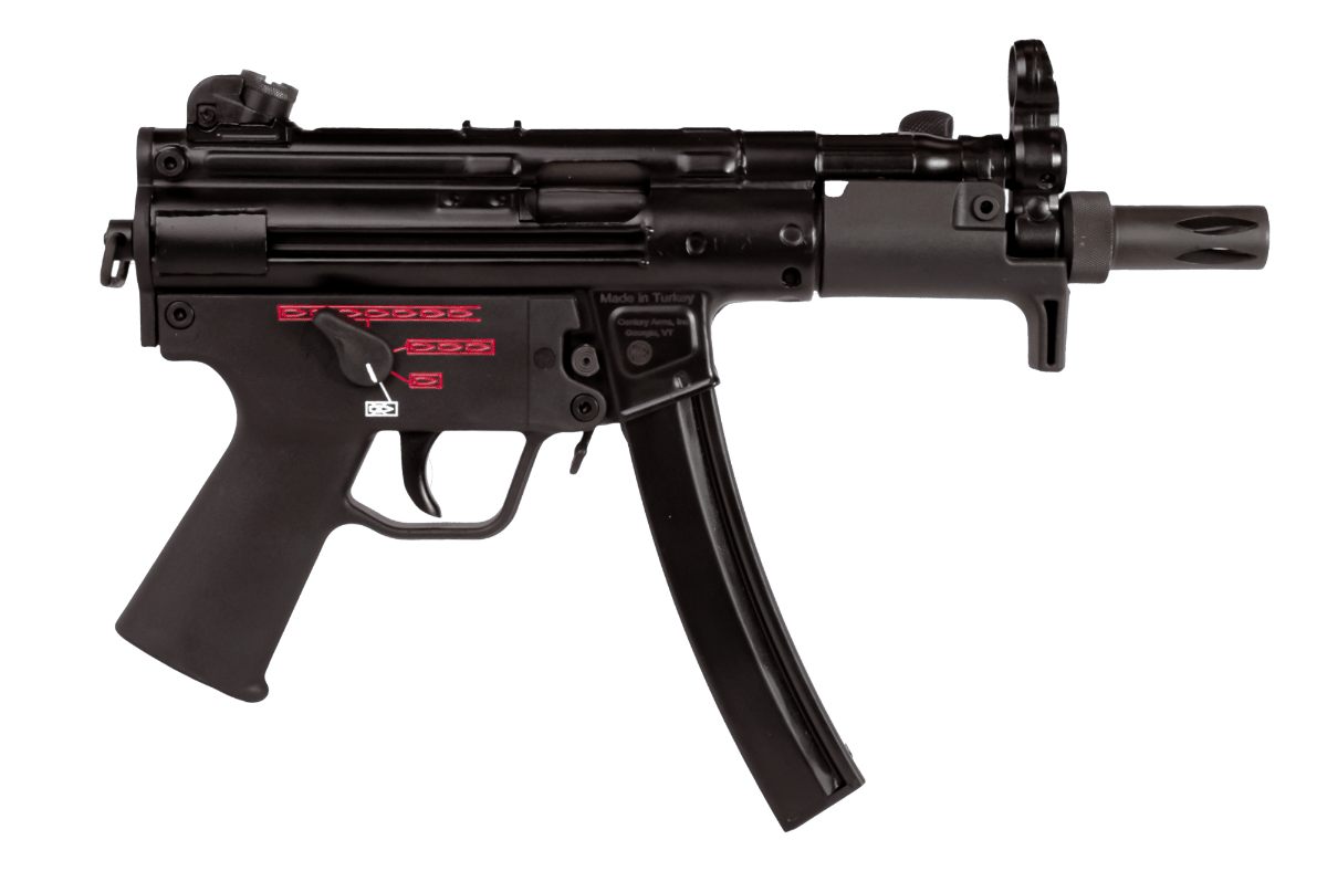 Century Arms HG6035NN AP5 Navy 9mm Luger 30+1 5.80" Manganese Phosphate Threaded Barrel, Black Lacquer Over Manganese Phosphate Steel Stamped Receiver, Picatinny Rear Cap, Black Navy Style Grip
