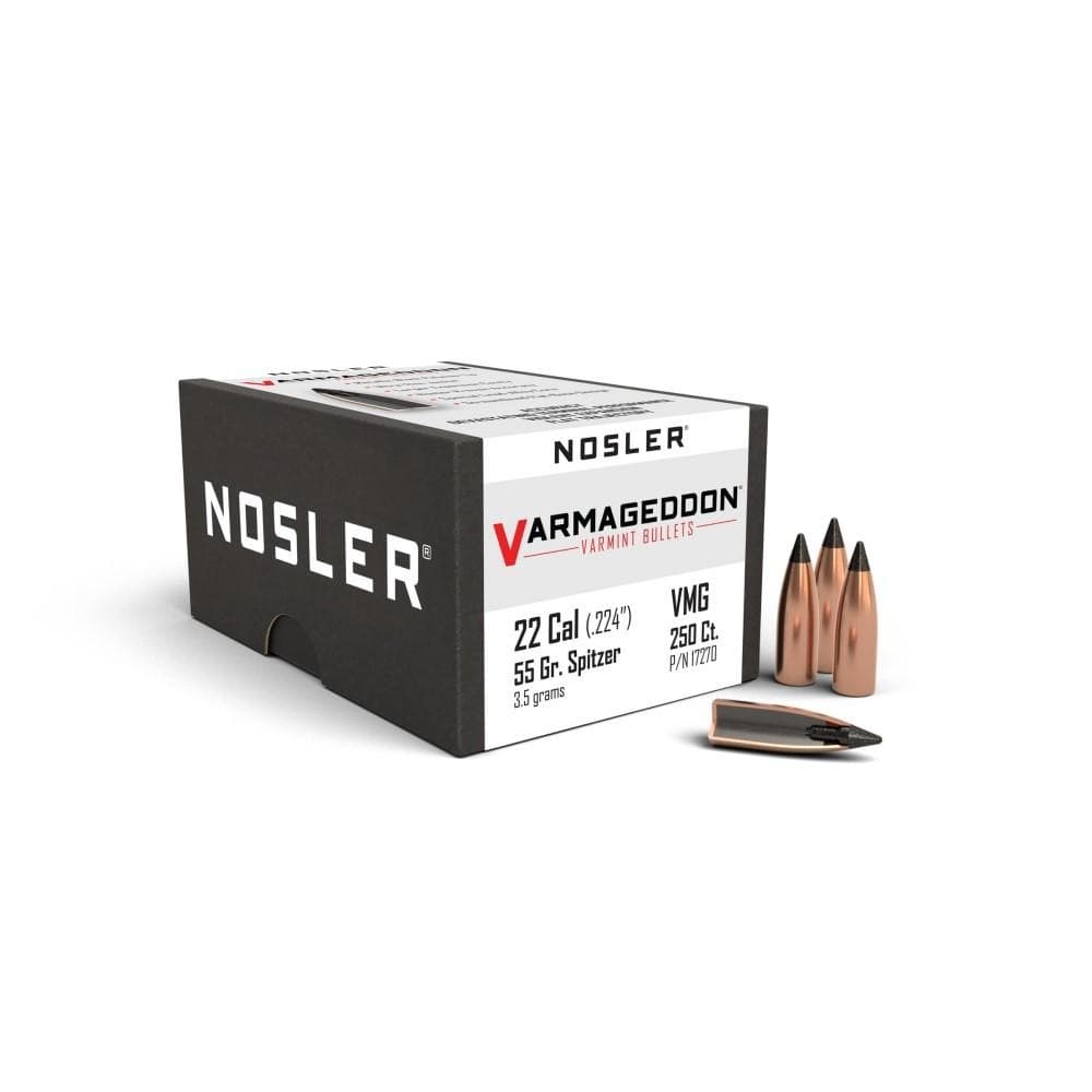 Nosler VarMageddon Rifle Bullets .22 cal .224" 55 gr FB-TIPPED 250/ct