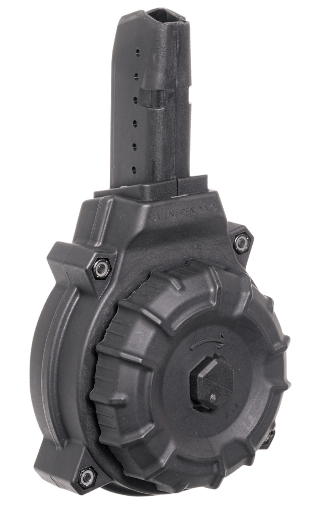 ProMag DRMA12 Standard  50rd Drum 9mm Luger Fits AR-15 Compatible w/ Glock Style Mags Black DuPont Zytel Polymer