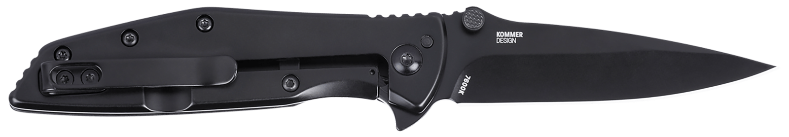 CRKT 7600K SLAG  EDC 2.95" Folding Plain Black Oxide D2 Steel Blade, Black Stainless Steel Handle