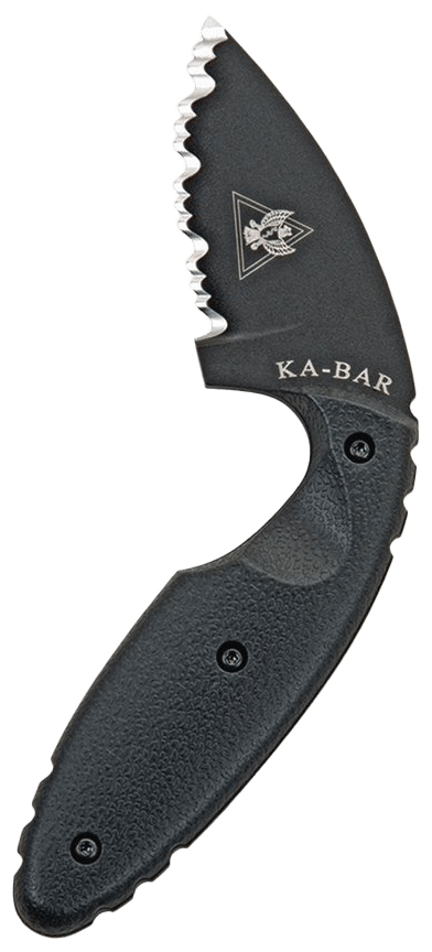 Ka-Bar 1481 TDI Law Enforcement 2.31" Fixed Drop Point Serrated Black AUS-8A SS Blade, Black Zytel Handle, Includes Belt Clip