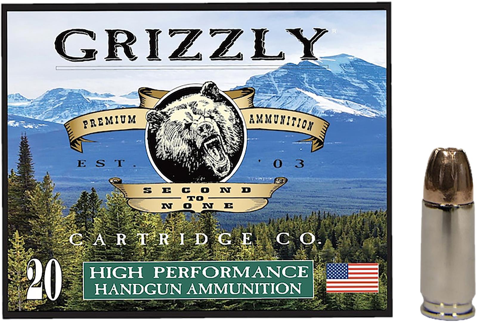 Grizzly Ammo GC9+P+CM109mm+P Luger 124gr Jacketed Hollow Point 20 Per Box/10 Case