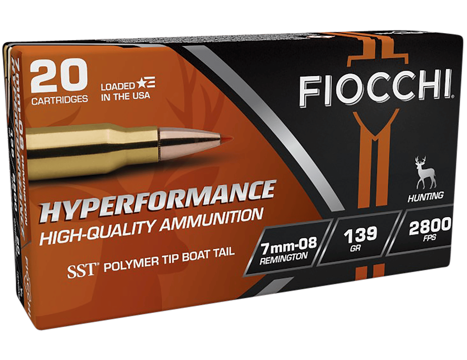 Fiocchi 7MM08HSA Hyperformance  7mm-08Rem 139gr Super Shock Tip 20 Per Box/10 Case