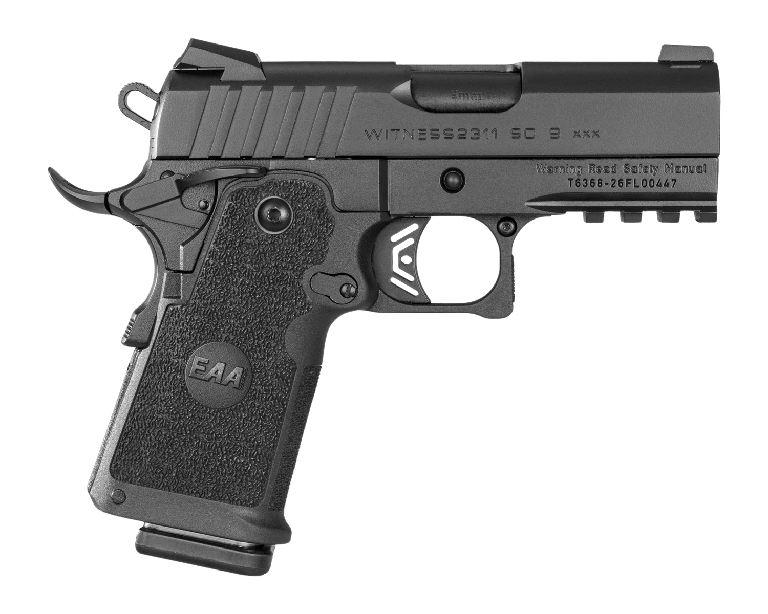 Girsan 395064 Witness2311 CMXXX 9mm Luger 4.25" Black Barrel, Lightening Cut/Optic Ready/Serrated Slide, Black Polymer Frame w/Accessory Rail, RMSc Footprint