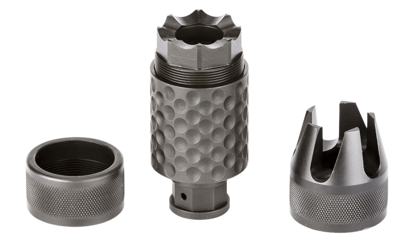 Spikes Tactical SAKB0100 Barking Spider2 Muzzle Brake Black Nitride 4140 Chromoly Steel with 1/2"-28 tpi Threads, 3.75" OAL & 1.40" Diameter for 5.56x45mm NATO