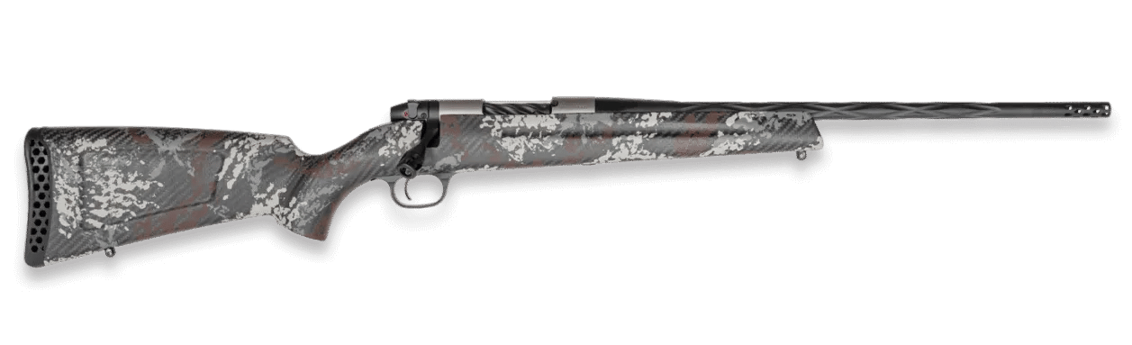 Weatherby MBP01N22CMR19B Mark V Capra 22 Creedmoor 2+1 17" Graphite Black Cerakote Fluted Threaded Barrel Titanium Receiver Drilled & Tapped Receiver Exposed Carbon w/Gray, White & Rust Sponge Accents