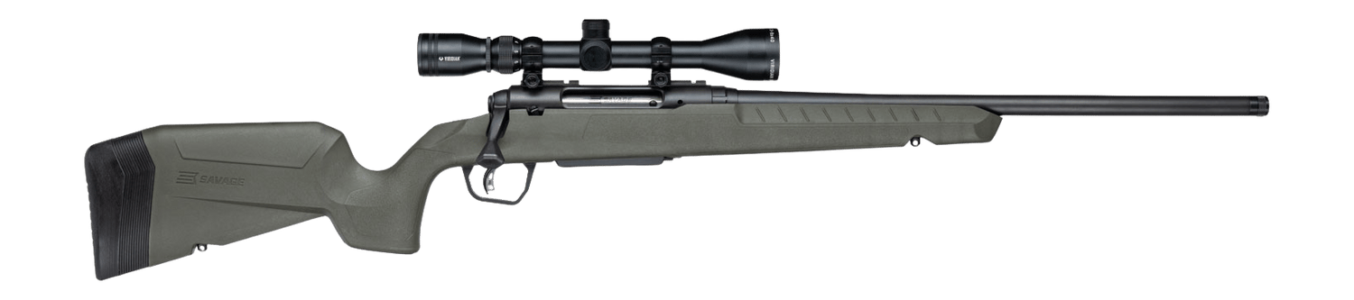Savage Arms 33163 Axis 2 XP w/Optic 6.5 Creedmoor 4+1 20" Matte Black Carbon Steel Threaded Barrel, Drilled & Tapped Receiver, OD Green Synthetic Fixed w/Pistol Grip Stock, 3-9x40mm Duplex Scope, Righ