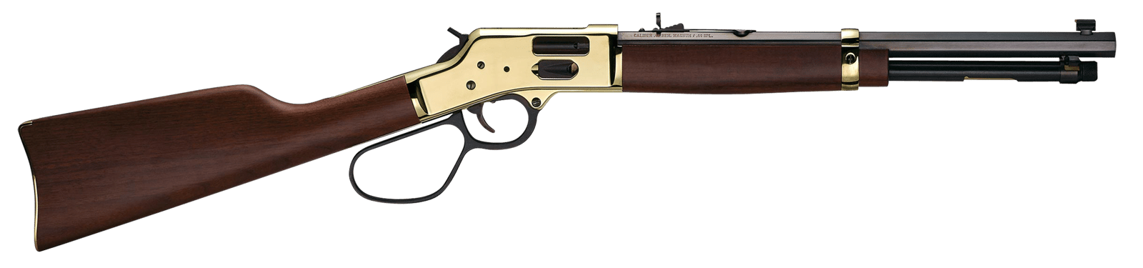 Henry H006GCR Side Gate Carbine 45 Colt (LC) 7+1 16.50" Blued Octagon Barrel, Polished Brass Rec, American Walnut Stock, Adj. Sight, Large Loop Lever