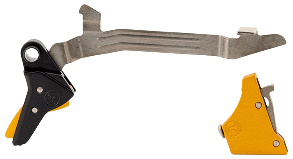 Timney Triggers ALPHAGLOCK34GOLD Alpha Competition 9mm Luger/40 S&W Gold Straight Trigger Compatible w/Most Glock Gen3-4