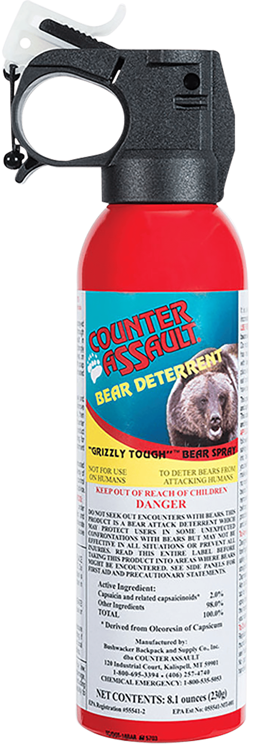 Counter Assault 15067024 Bear Spray  Capsaicin Range 32 ft-7 Seconds 8.10 oz