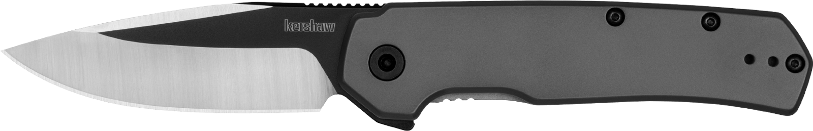 Kershaw 1411 Thermal  EDC 2.95" Folding Drop Point Plain Black Oxide w/Satin Grinds 8Cr13MoV SS Blade, Gray PVD Stainless Steel Handle, Includes Pocket Clip