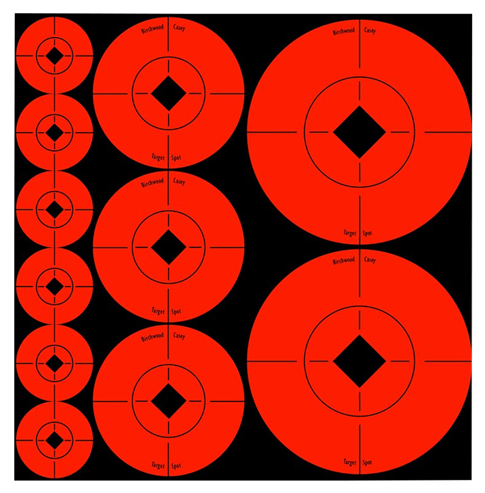 Birchwood Casey 33928 Target Spots  Self-Adhesive Paper Black/Orange Bullseye 60 Pack