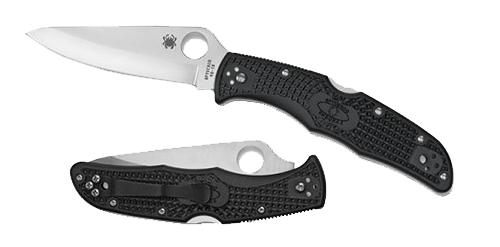 Spyderco C10PBK Endura 4 Lightweight 3.80" Folding Drop Point Plain VG-10 SS Blade/Black  Textured FRN Handle Includes Pocket Clip