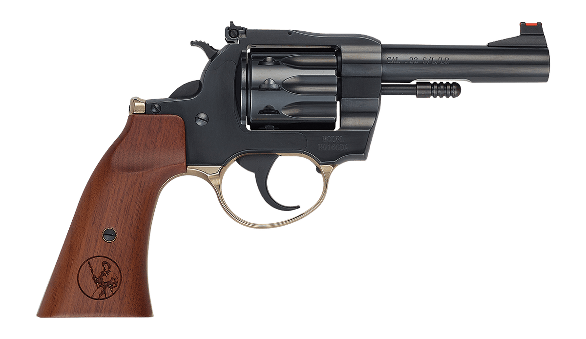 Henry H016GDA Golden Boy  22 S/L/LR 10 Shot 4" Blued Round Barrel, Blued Cylinder, Blued Polished Steel Frame, American Walnut Gunfighter Grip, Exposed Hammer