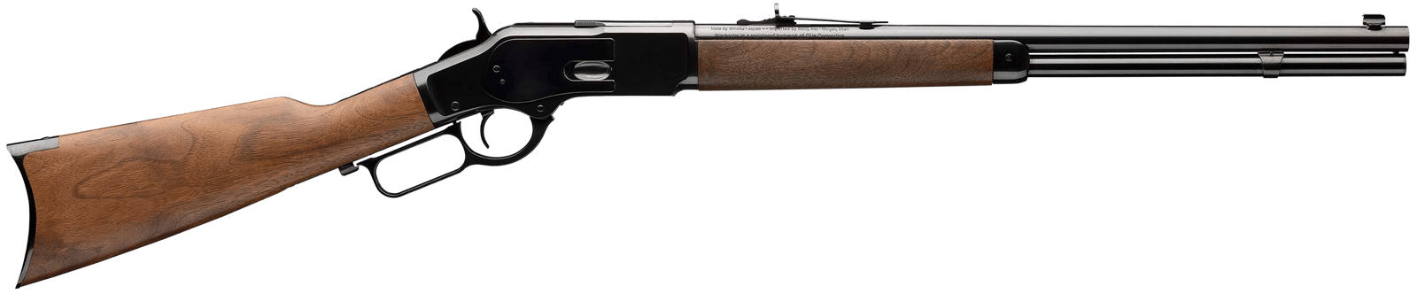 Winchester Repeating Arms 534200140 Model 1873 Short Rifle 44-40 Win 10+1 20" Blued Round Barrel, Rifle-Style Forearm & Cap, Walnut Straight Grip Stock w/Crescent Buttplate, Steel Loading Gate
