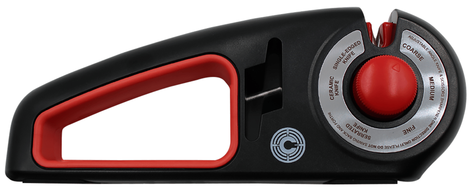 Caliber Gourmet CBGKS1 Knife Sharpener Adjustable Black/Red, Carbide/Ceramic Sharpener