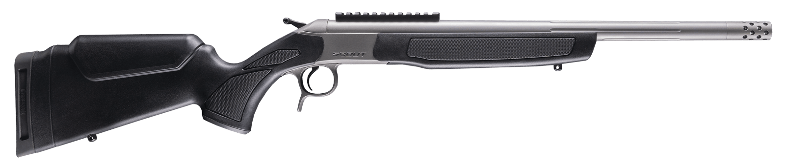 CVA CR4442S Scout Takedown 45-70 Gov 1rd 22" Stainless Fluted Threaded Barrel, Stainless Steel Receiver w/Picatinny Rail, Adj Comb & LOP Black Synthetic Stock