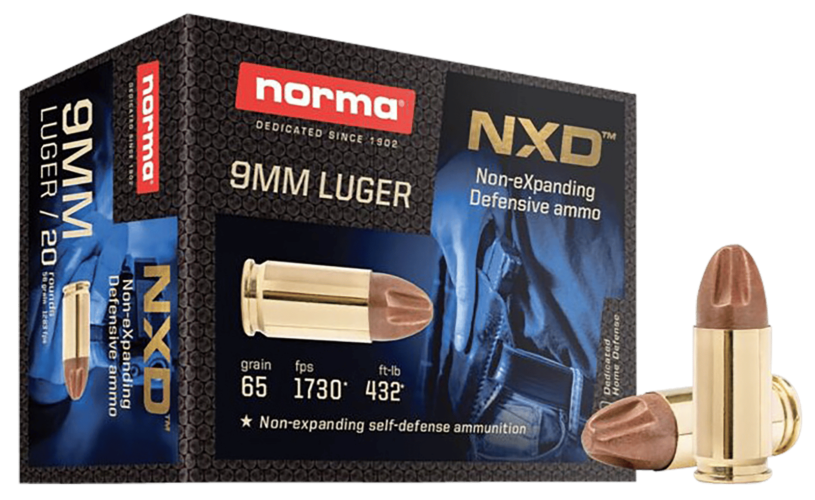 Norma Ammunition 611140020 Self Defense NXD 9mmLuger 65gr 20 Per Box/10 Case