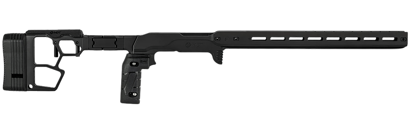 Mdt Sporting Goods Inc 116079BLK ACC Premier Gen2 Chassis Cerakote Black Aluminum Fits Ruger American Rimfire 34.40" OAL