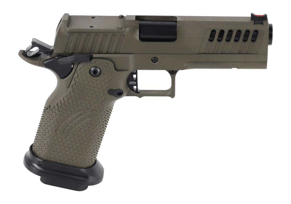 Fierce Firearms FGZ-9-C-GB-CS Grizz Commander 9mm Luger 10+1 4.25" Black Bull Barrel, Optic Ready/Serrated Slide, OD Green Cerakote w/Black Controls Steel Frame w/Accessory Rail, RMR Footprint