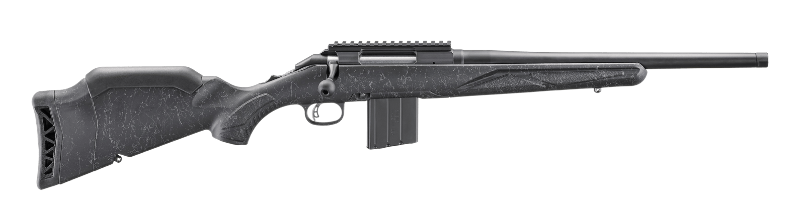 Ruger 56904 American II Patrol 6mm ARC 10+1 16.10" Graphite Black Cerakote Threaded Bull Barrel & Alloy Steel Receiver w/Picatinny Rail, Black Splatter Adj LOP Synthetic Stock