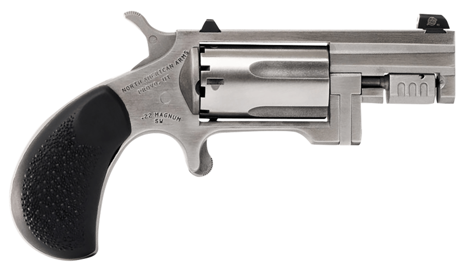 North American Arms SNT Sentinel  22 WMR 5 Shot 1.42" Matte Stainless Steel Barrel, Stainless Cylinder, Matte Stainless Steel Frame, Slip-on Rubber Pebble Grip, Exposed Hammer