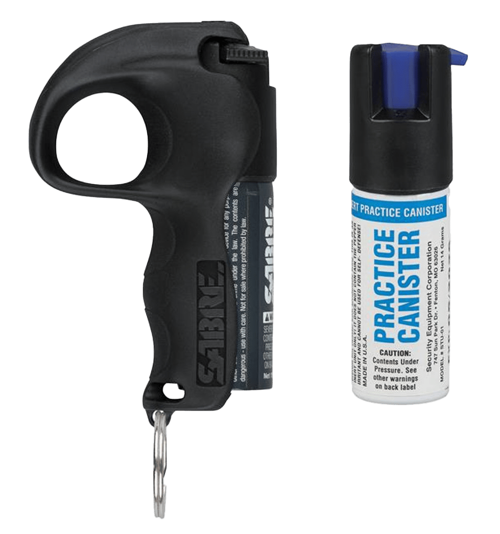 Sabre PBBKOCSTU04 Quick Grip Pepper Spray Range 12ft 0.54oz Black Canister