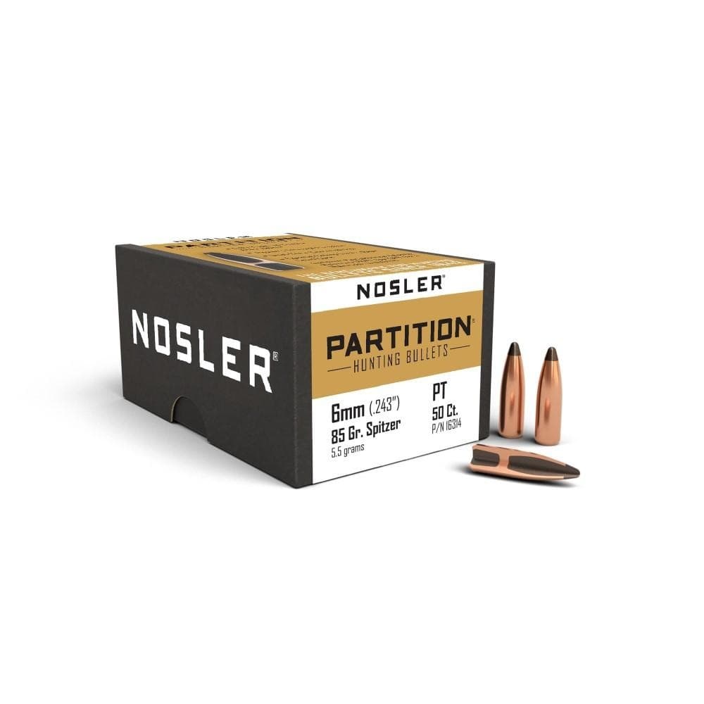 Nosler Partition Rifle Bullets 6mm .243" 85 gr SPT 50/ct