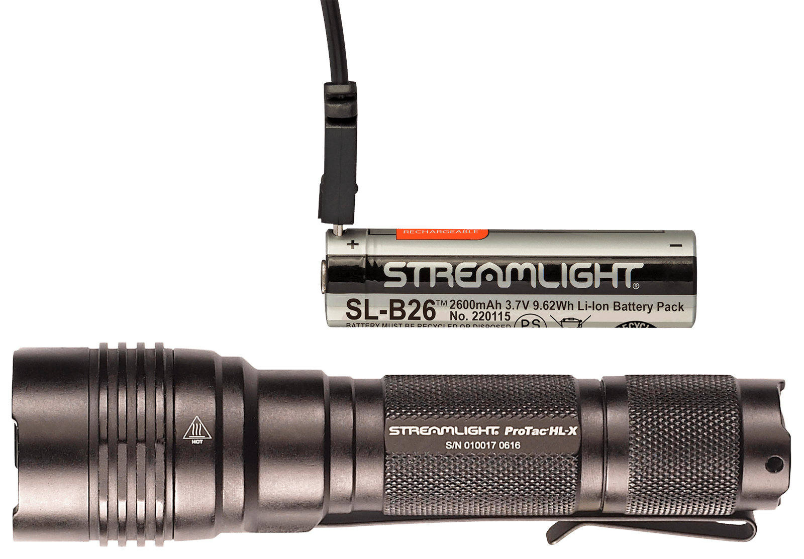 Streamlight 88084 ProTac HL-X USB Flashlight  Black Anodized 65/400/1000 Lumens   White LED