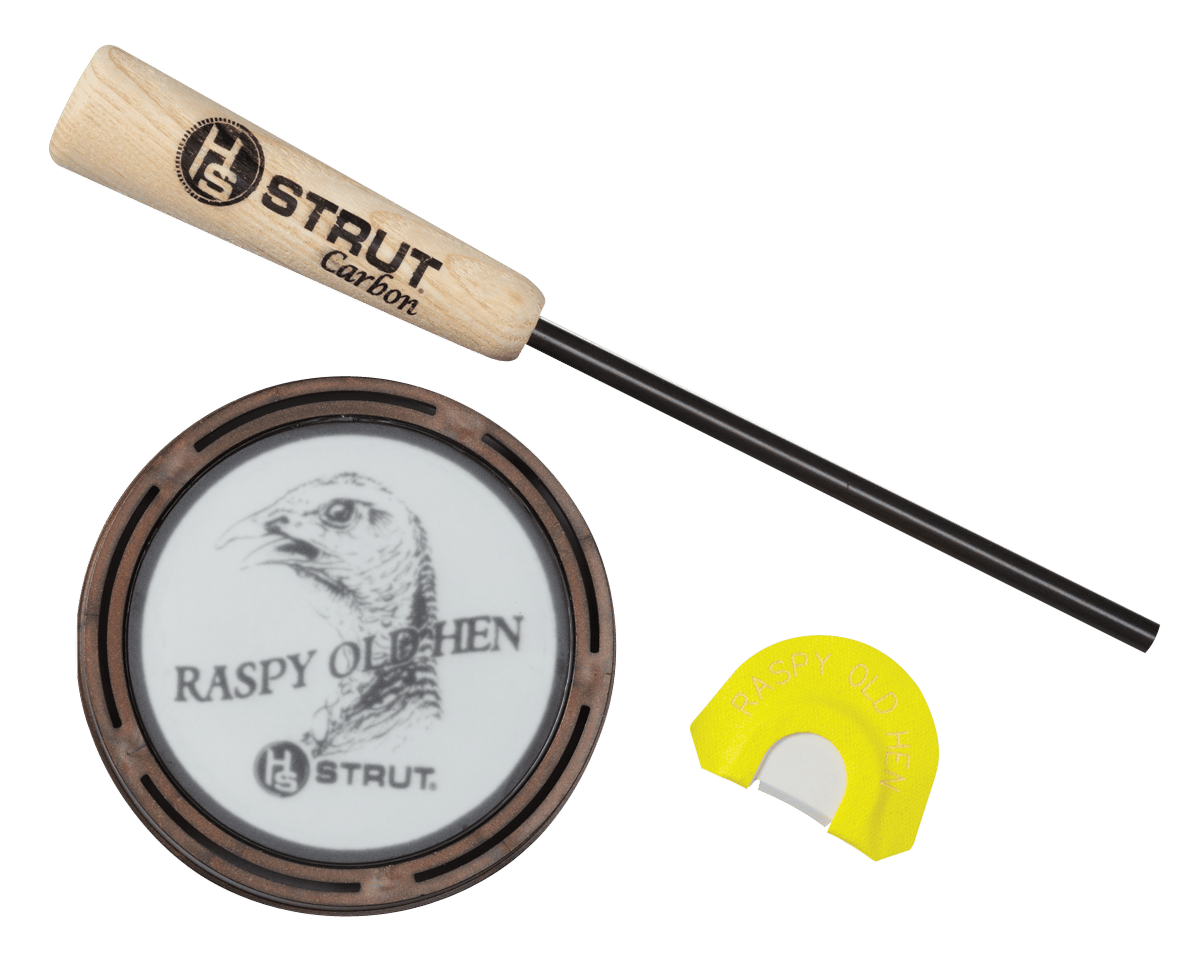 HS Strut 07011 Raspy Old Hen  Friction Call Turkey Hen Sounds Attracts Turkeys Glass/Carbon