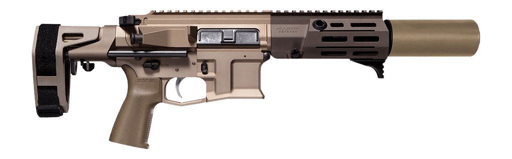 Maxim Defense MXM49700 PDX SD 5.56 NATO 20+1 5.50" Arid Brown Integrated Suppressor Barrel, Arid Brown Aluminum Receiver w/Picatinny Rail, M-Slot Handguard,Arid Brown Polymer Maxim CQB Brace, Polymer