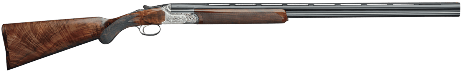 Rizzini USA 2201-2828 BR220 Field 28 Gauge 28" Nickel Chrome Coin Anodized Steel Steel Receiver Engraved Grade 2.5 Turkish Walnut Wood Stock