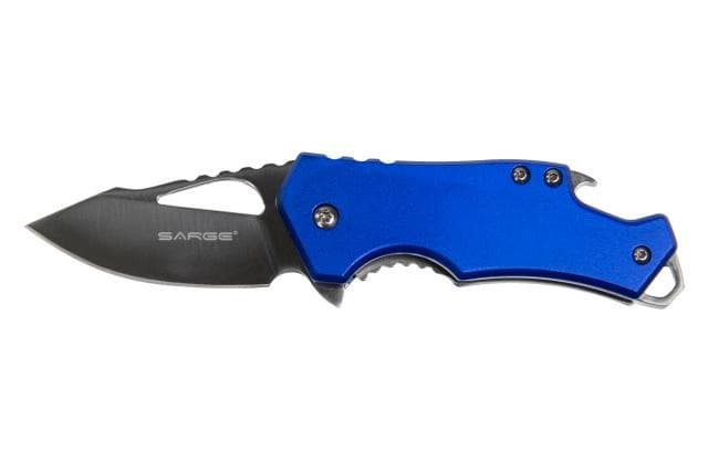 Sarge Knives Blue Fuse- Blue Pocket Knife & Bottle Opener